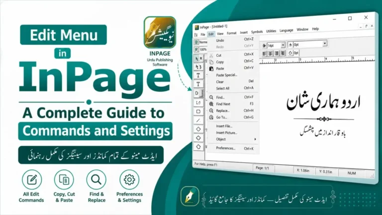 Using the Edit Menu in InPage